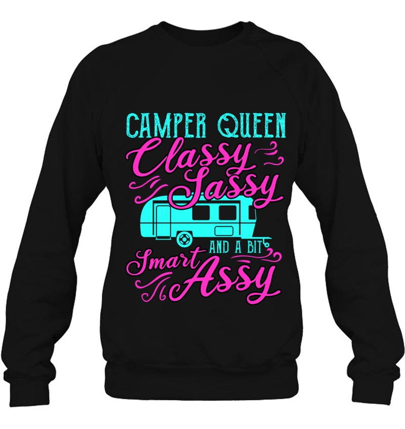 Camper Queen Funny Camping Outdoors Gift Sassy Smart Women Pullover Mugs