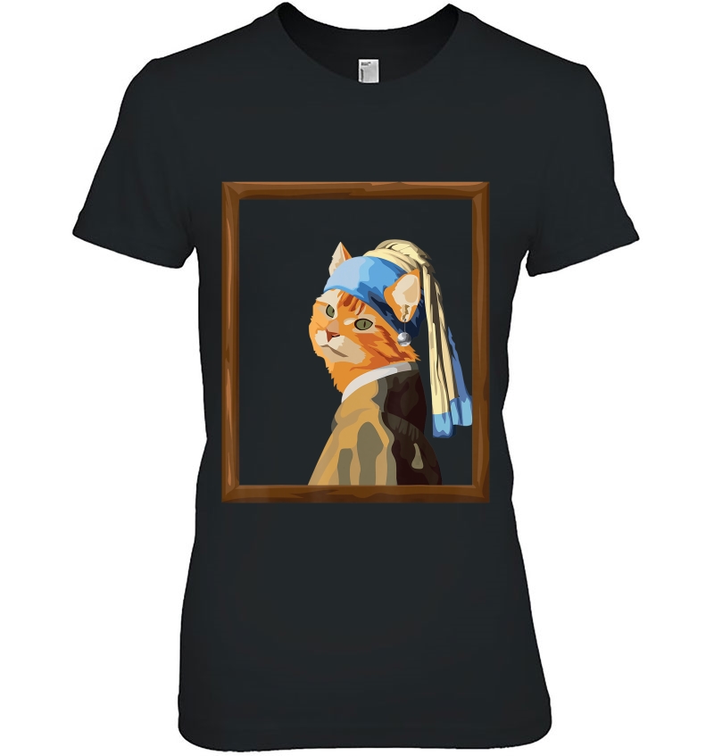 Cat With A Pearl Earring Art Parody Hoodie