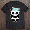 Cute Kawaii Girl Panda With Blue Flowers And Pink Leaves Tank Top Tee