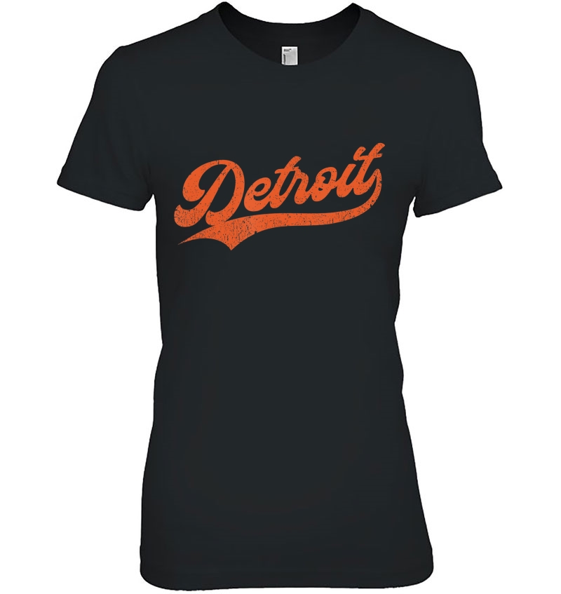 Detroit Baseball Vintage Michigan Baseball Hometown Pride Ladies Tee