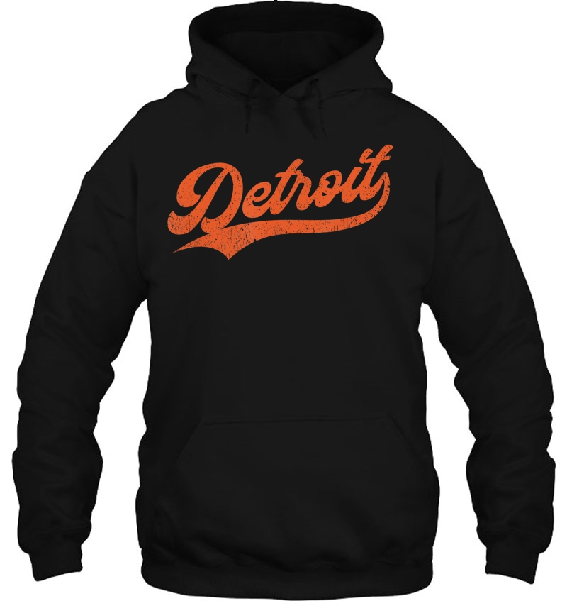 Detroit Baseball Vintage Michigan Baseball Hometown Pride Hoodie