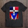 Dominirican Dominican And Puerto Rican Flag Dominican Flag Tee