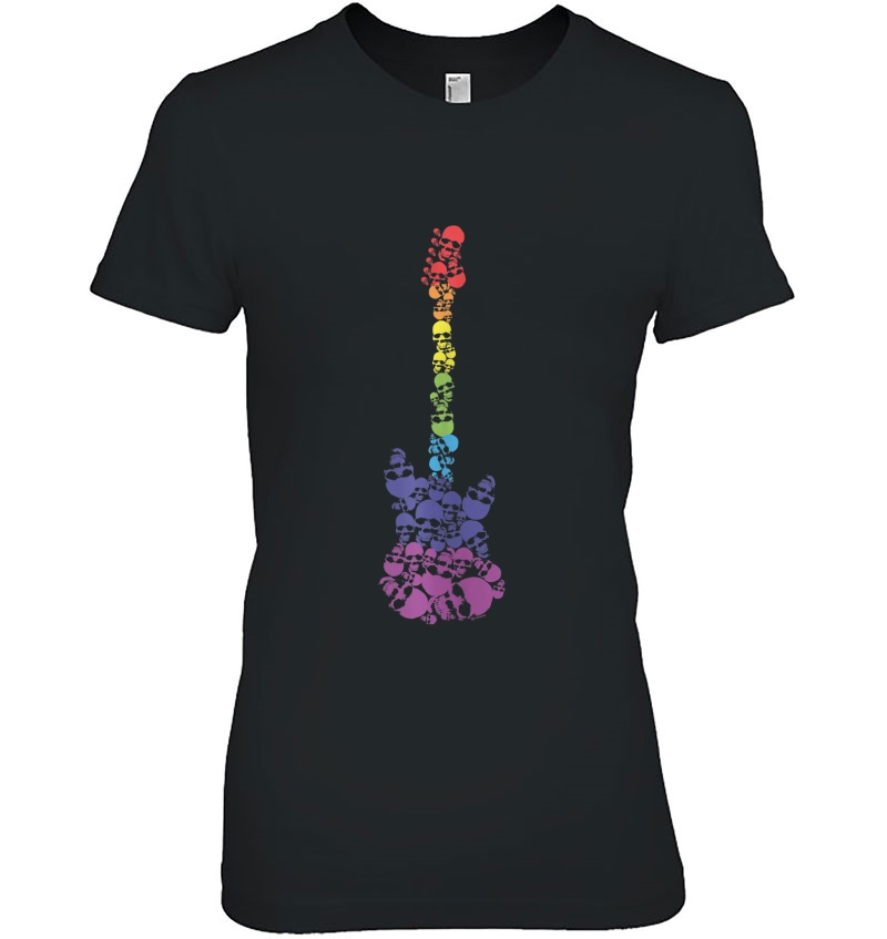 Gay Pride Rainbow Skulls Guitar Music Hoodie