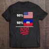 Haitian Plus American Mix Heritage Flag Tee