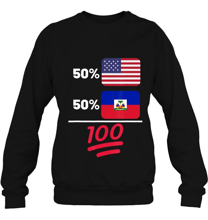 Haitian Plus American Mix Heritage Flag Sweatshirt