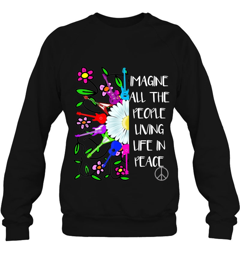 Imagine Peace Groovy Hippie Colorful 70S Folk Rock Music Sweatshirt