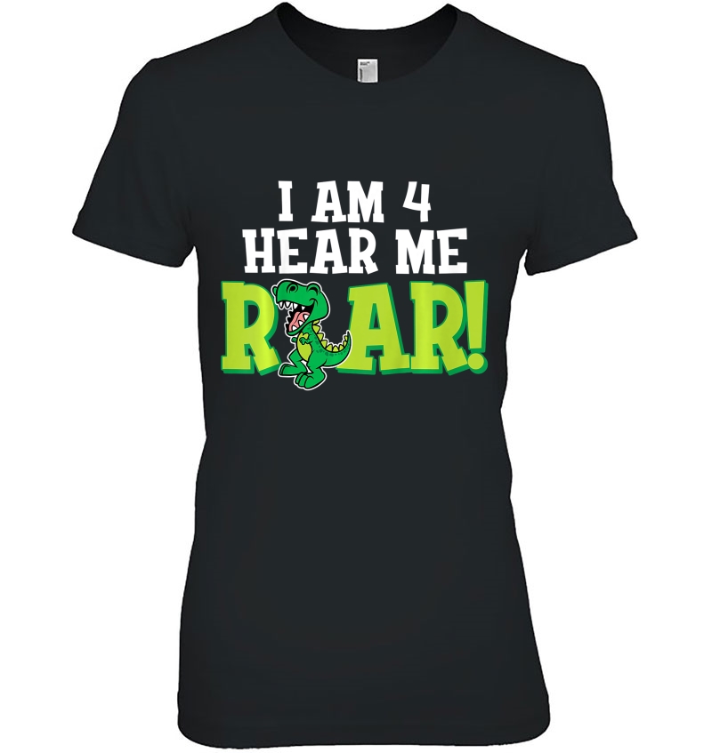 Kids I Am 4 Hear Me Roar Kids Dinosaur Hoodie