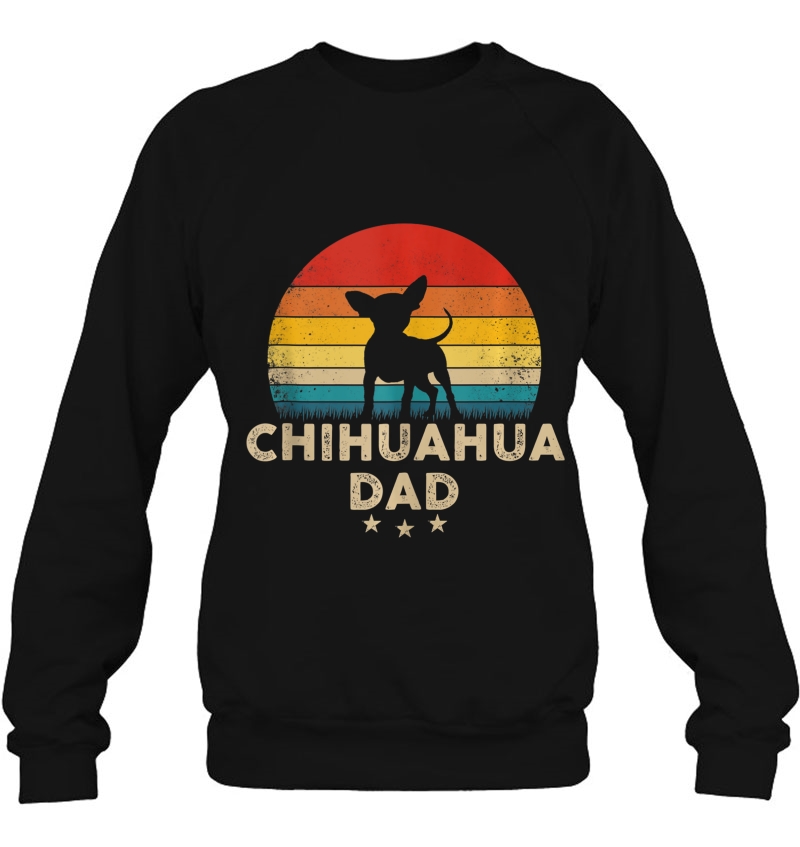 Mens Vintage Chihuahua Dad Silhouette Retro Sunset Tank Top Sweatshirt