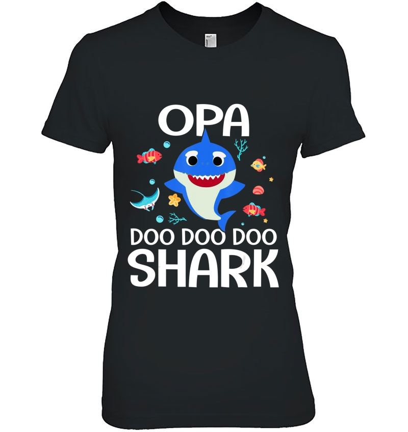 Opa Shark Gift Cute Baby Shark Family Hoodie