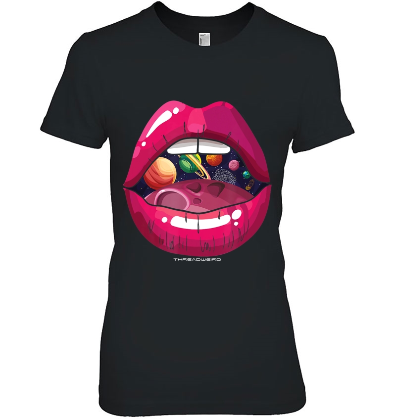 Rave Universe In Red Lips Mouth Trippy & Psychedelic Hoodie