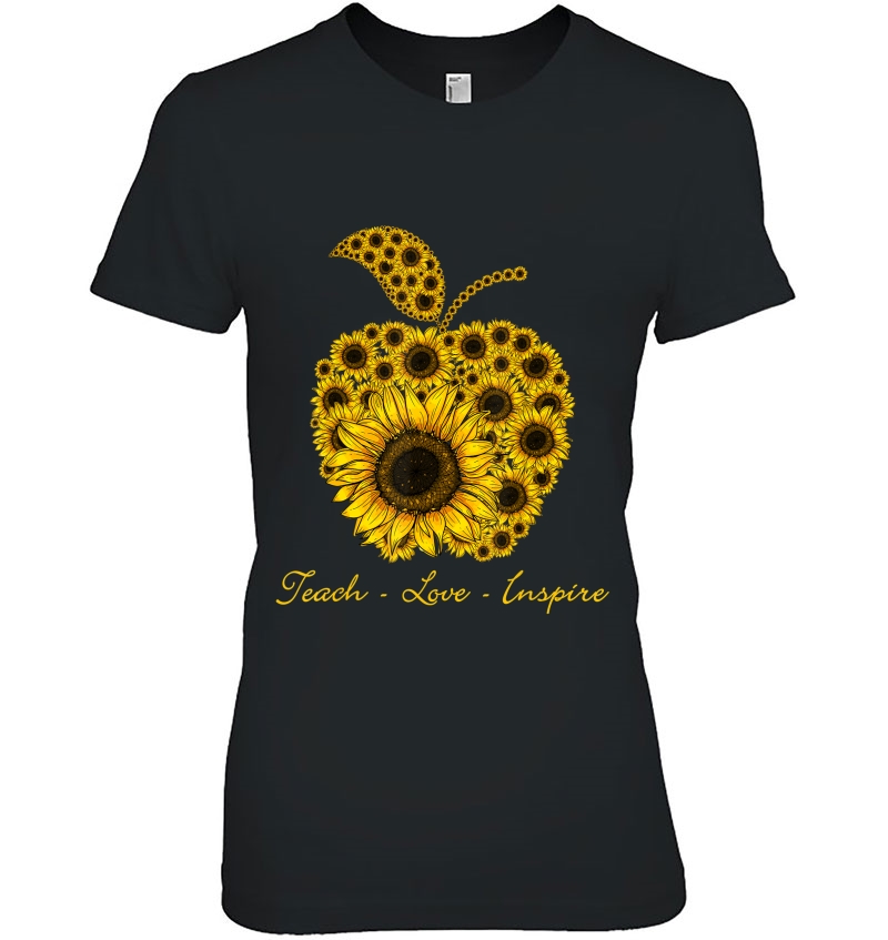 Teach Love Inspire Sunflowers Apple Teacher Hoodie