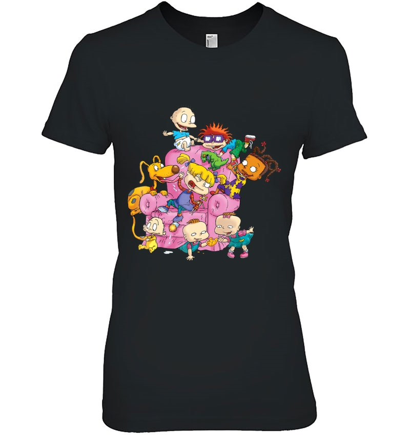 The Rugrats Group Couch T- Shirts Ladies Tee