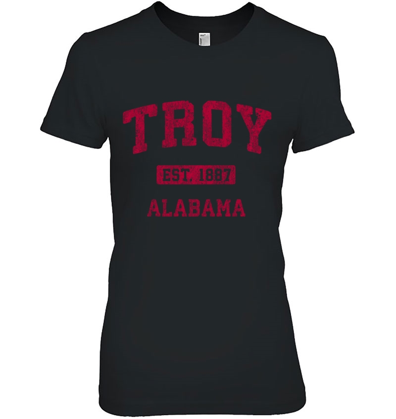 Troy Alabama Al Vintage Athletic Sports Design Pullover Ladies Tee
