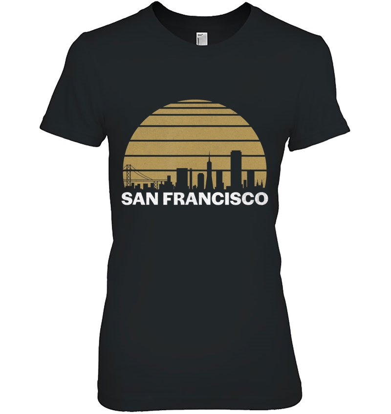 Vintage San Francisco California Cityscape Retro Ladies Tee