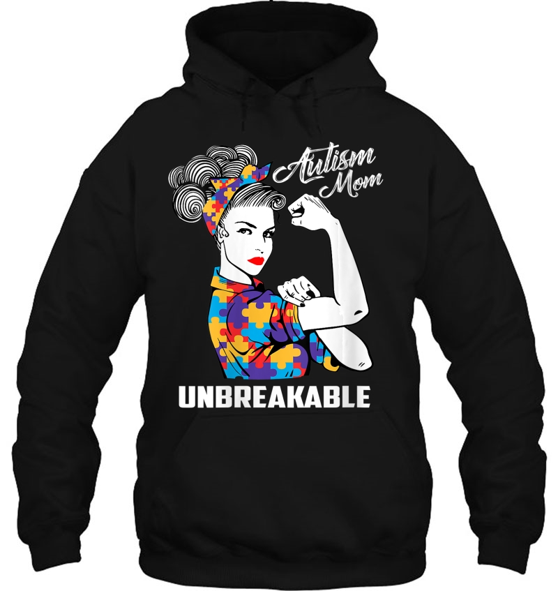 Womens Autism Mom Unbreakable - Autism Awareness Gift V-Neck Mugs