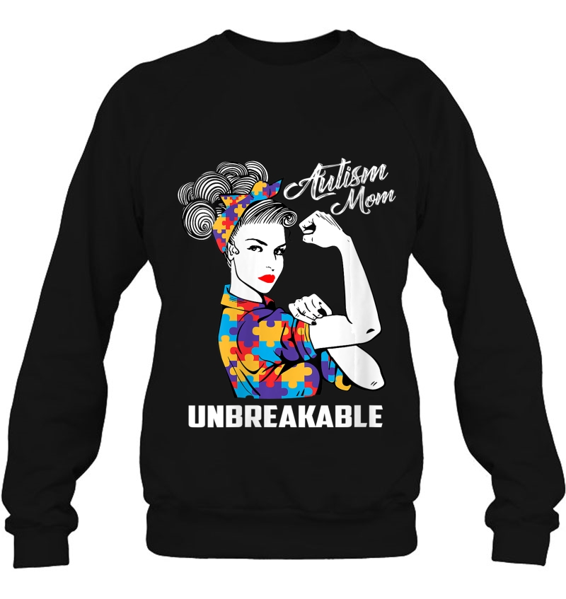 Womens Autism Mom Unbreakable - Autism Awareness Gift V-Neck Mugs