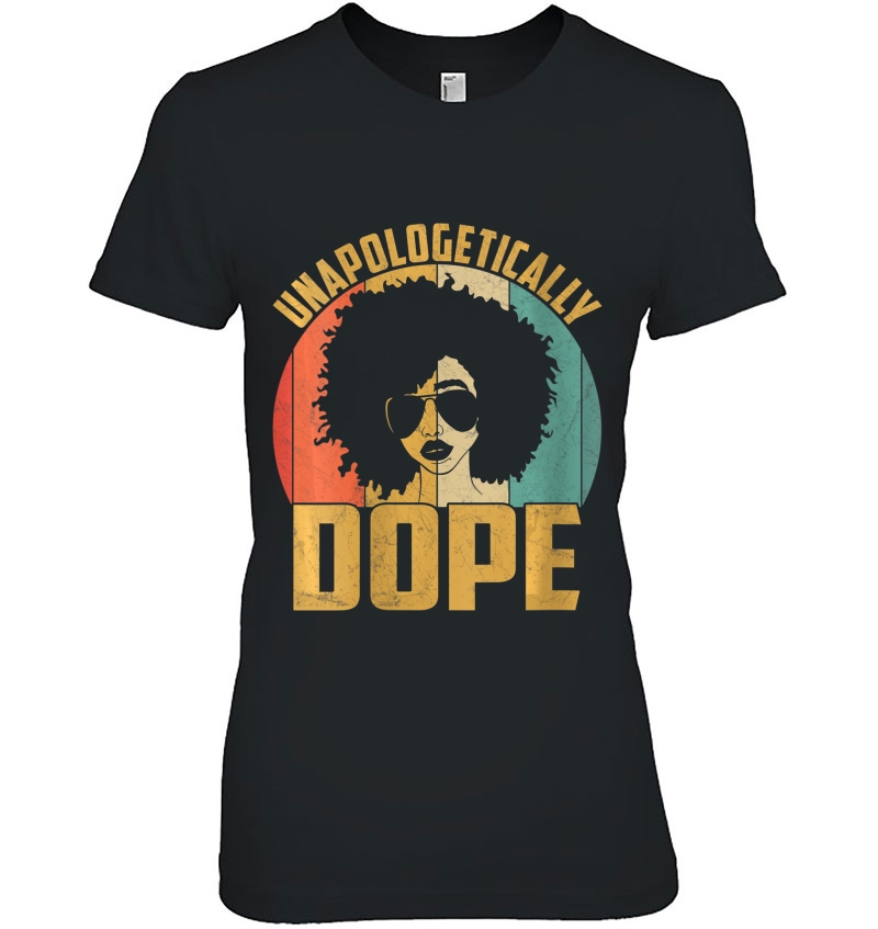 Womens Unapologetically Dope Black Pride Melanin African American V-Neck Hoodie