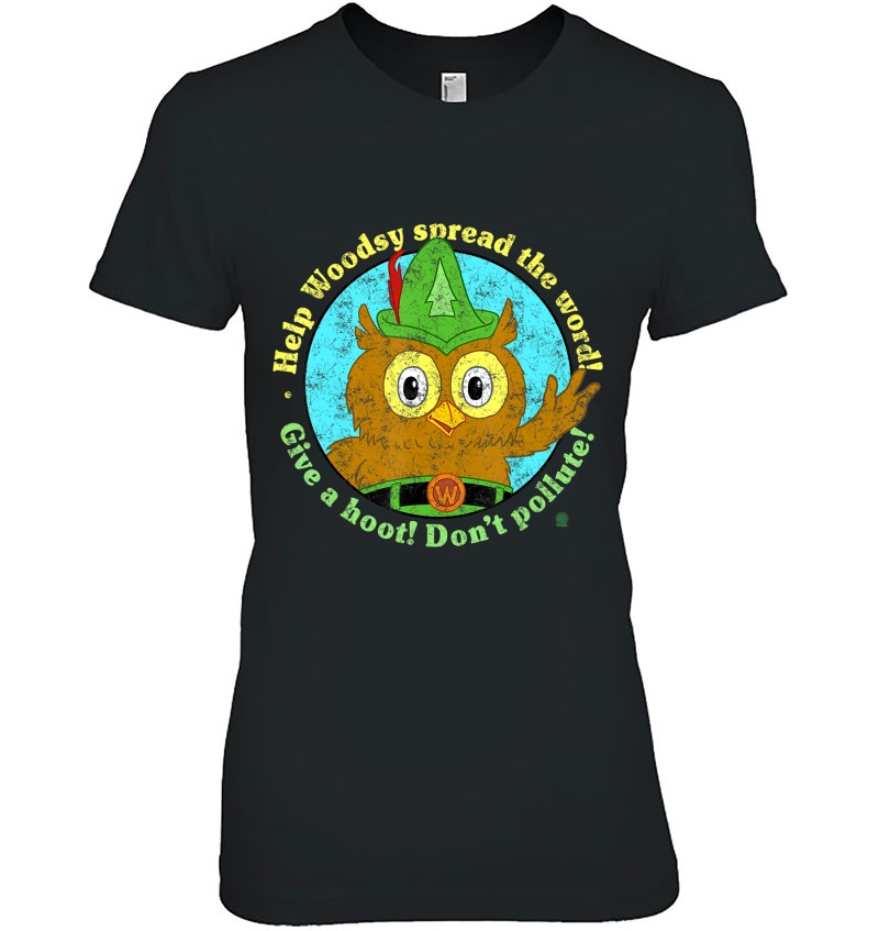 Woodsy Owl Give A Hoot Don't Pollute Distressed Hoodie