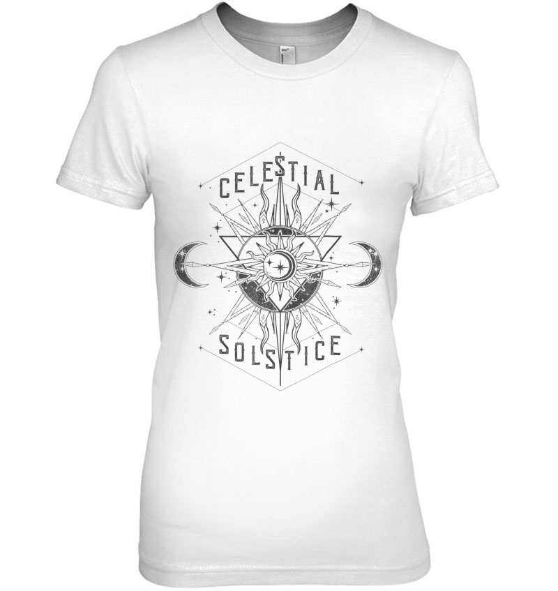 Celestial Solstice Sun & Moons Boho Graphic Hoodie