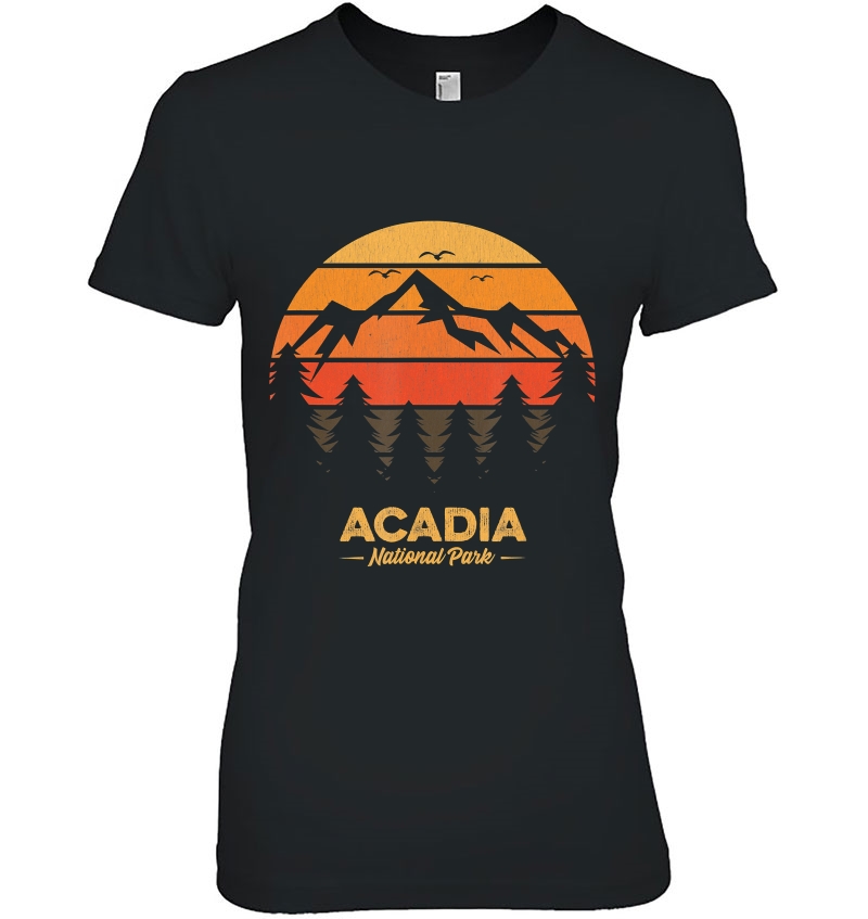 Acadia National Park Shirt Retro Vintage Souvenir Ladies Tee
