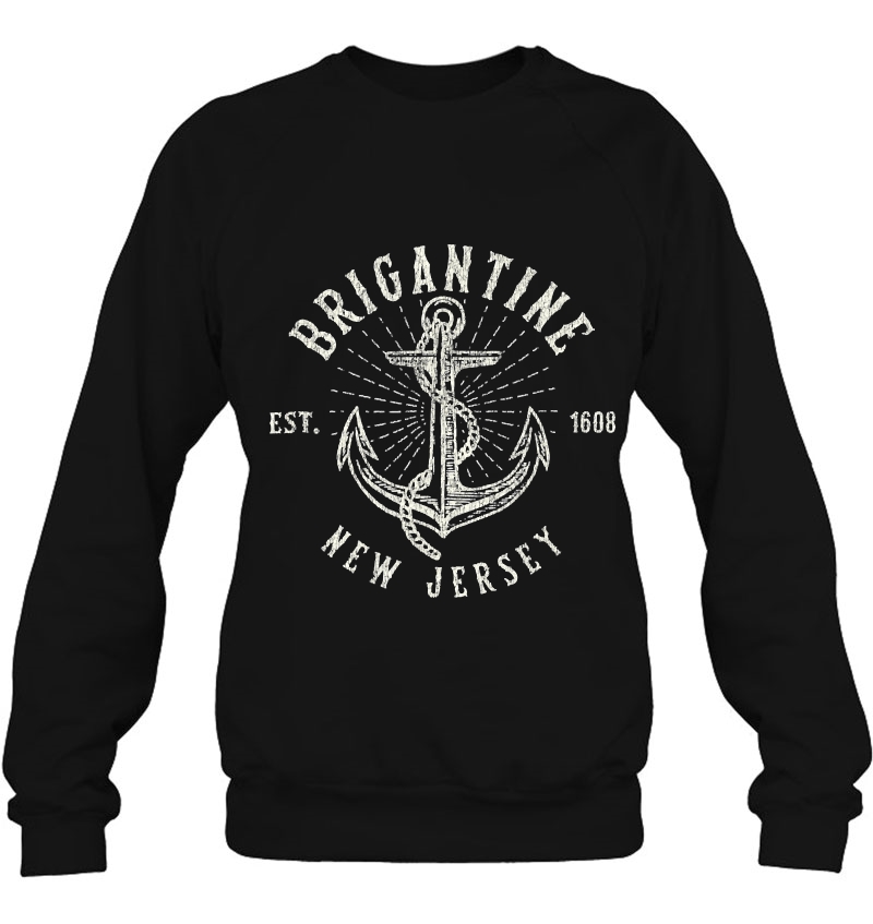 Brigantine Nj Vintage Nautical Boat Anchor Sweatshirt