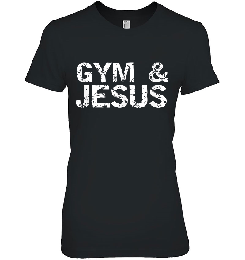 Christian Workout Gift For Men Distressed Gym And Jesus Hoodie