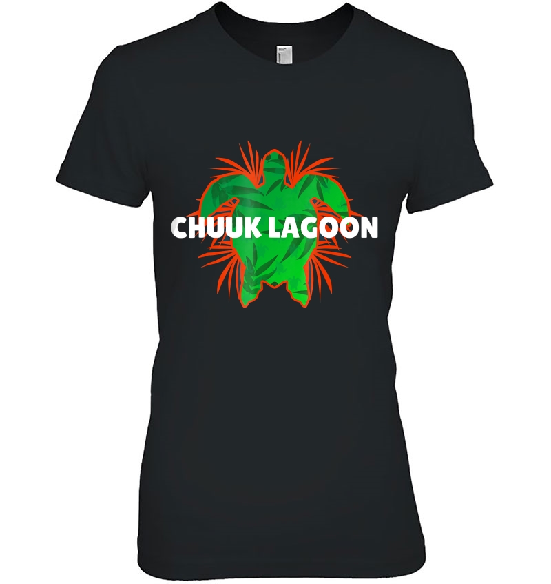 Chuuk Lagoon Beach Turtle Vacation Ladies Tee