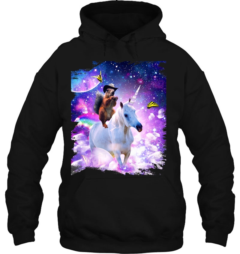 Cowboy Squirrel Riding Unicorn Hoodie