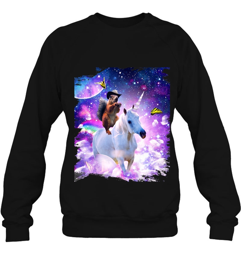 Cowboy Squirrel Riding Unicorn Sweatshirt