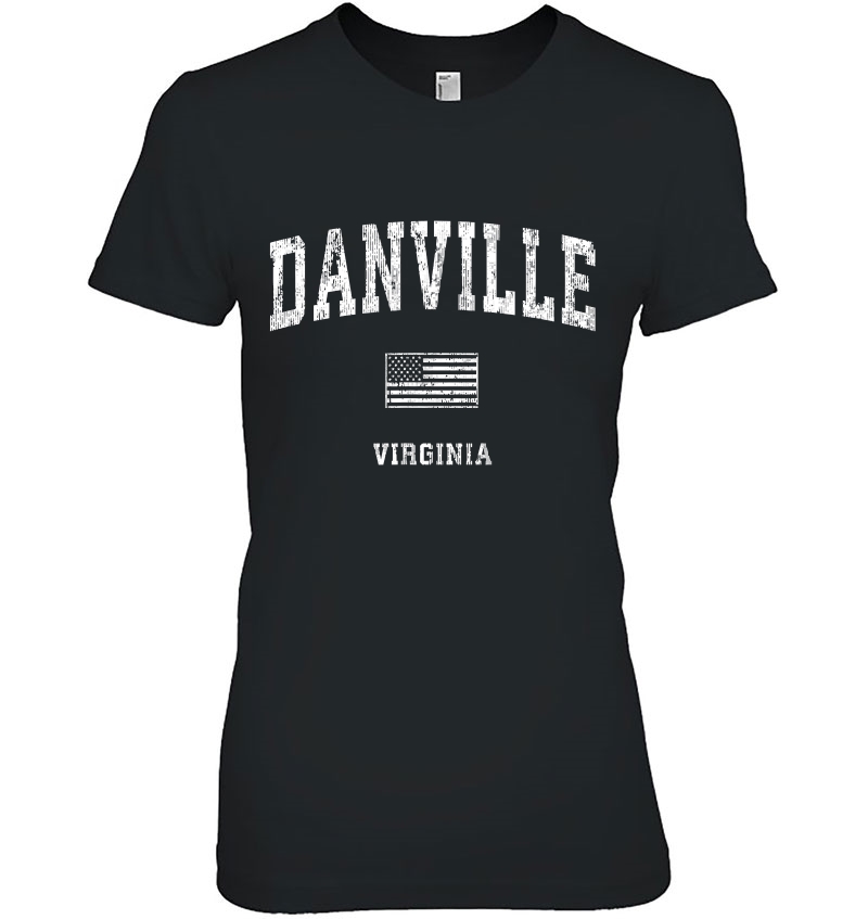 Danville Virginia Va Vintage American Flag Ladies Tee