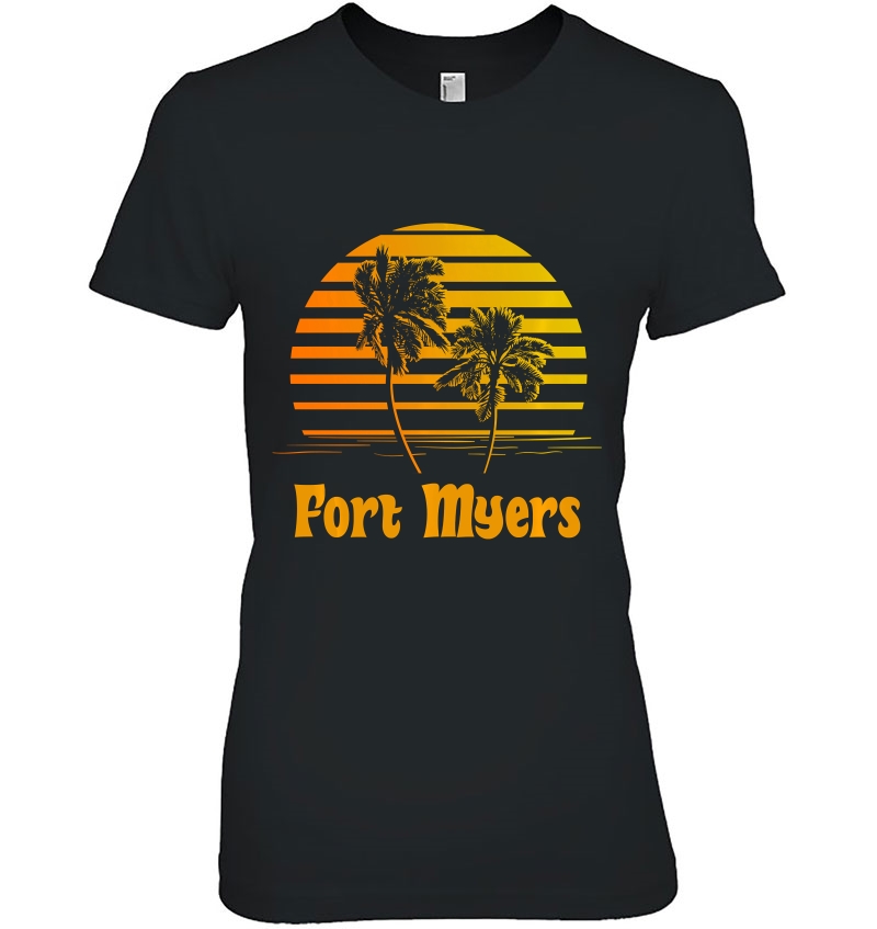 Fort Myers Florida Sunset Palm Trees Beach Vacation Hoodie