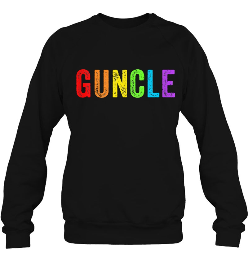 Guncle Gay Uncle Rainbow Lgbtq Distressed Vintage Style Sweatshirt