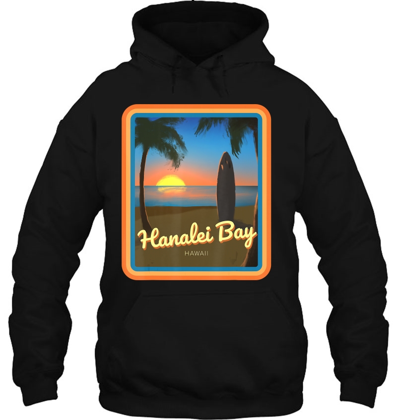 Hanalei Bay Hawaii Surfing Hoodie
