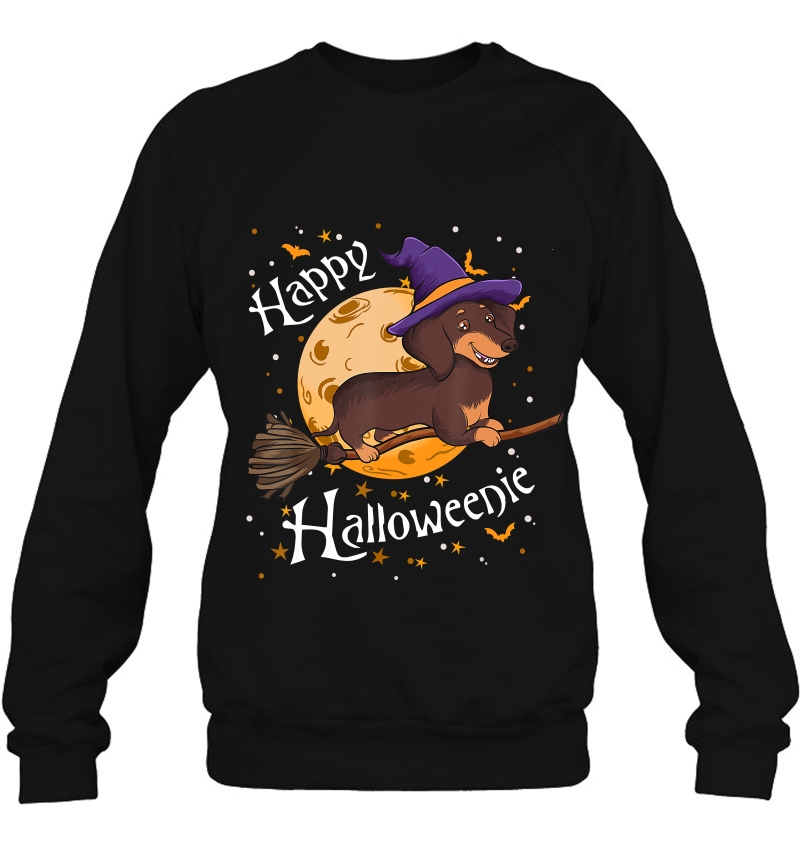 Happy Halloweenie Dachshund Dog Halloween Witch Wiener Broom Mugs