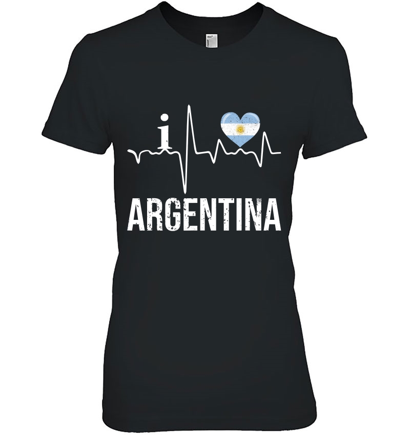 I Love Argentina Heartbeat Flag Design For Argentine Hoodie