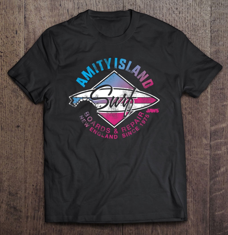 Jaws Amity Island New England Surf Shop Since 1975 Gradient Shirt