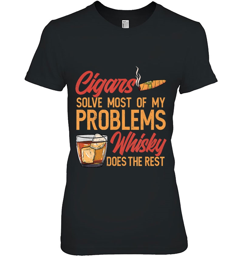 Mens Cigars Solves Most Of My Problems And Whisky Helps I Cigar Hoodie