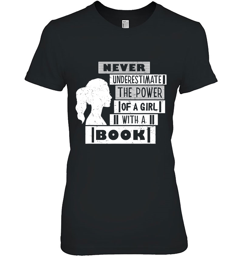 Never Underestimate Power Of Girl With Book Feminist Cute Hoodie