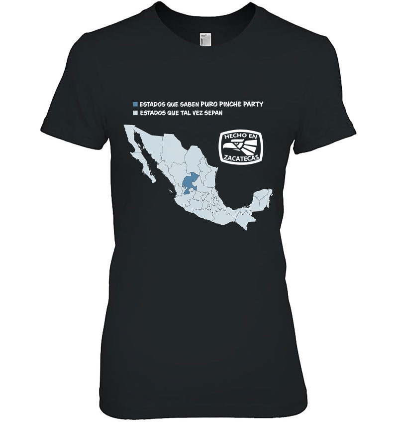 Playera De Mapa De Zacatecas Mexico Heritage Hecho En Mexico Ladies Tee