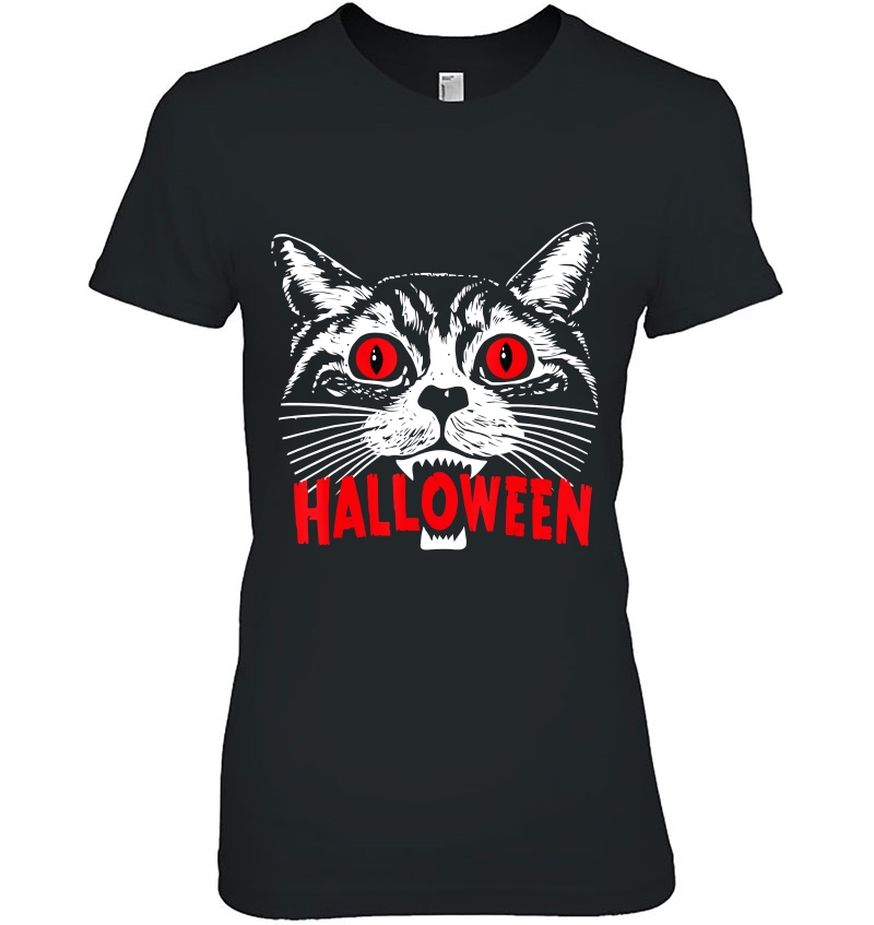 Purr Evil Satanic Cat Halloween Gift For Cat Lovers Ladies Tee