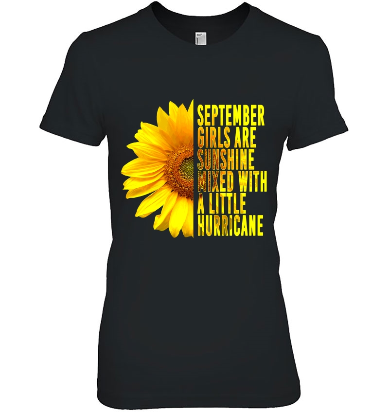 September Girls Sunshine Mixed Hurricane Sunflower Gift Pullover Hoodie