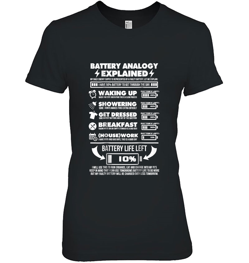 Spoon Theory Inspired Shirt - Battery Analogy Ladies Tee