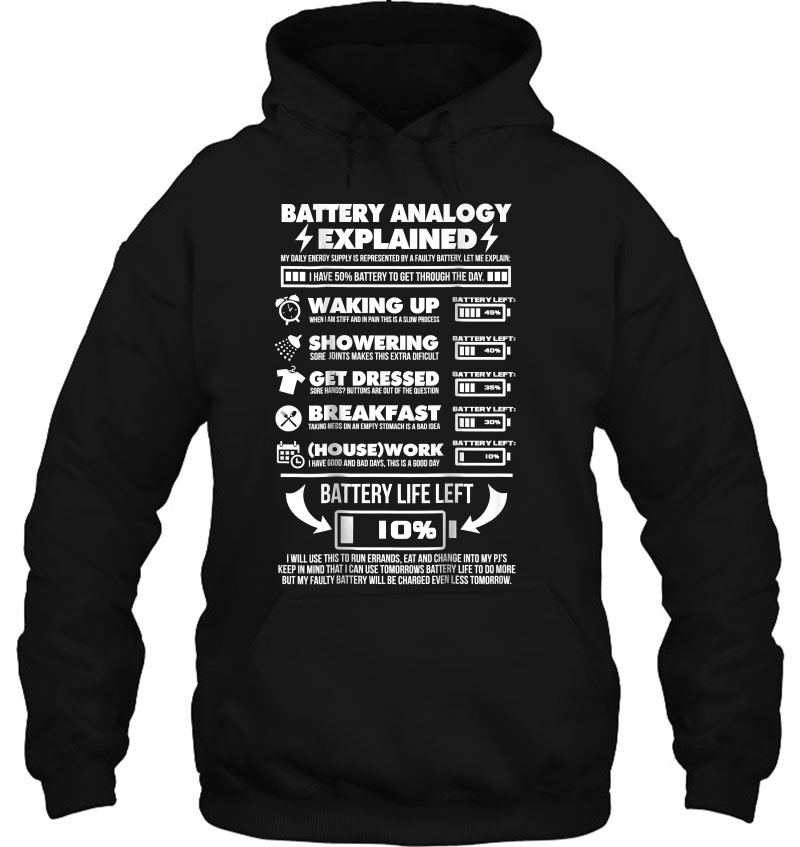 Spoon Theory Inspired Shirt - Battery Analogy Hoodie