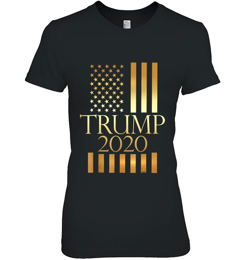 Trump 2020 Shirt Gold American Flag Patriotic Gift Ii Hoodie