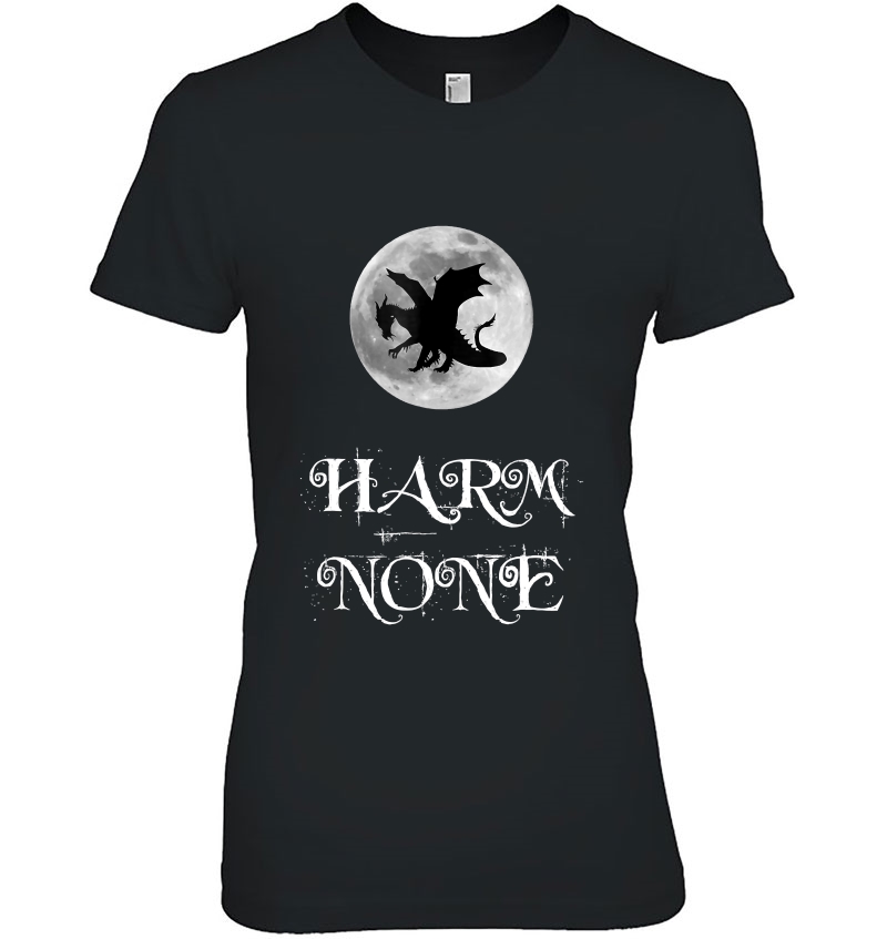 Wiccan Dragon Moon Harm None Hoodie