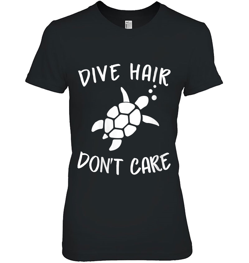 Womens Dive Hair Don't Care Diver Turtle Lover Hoodie