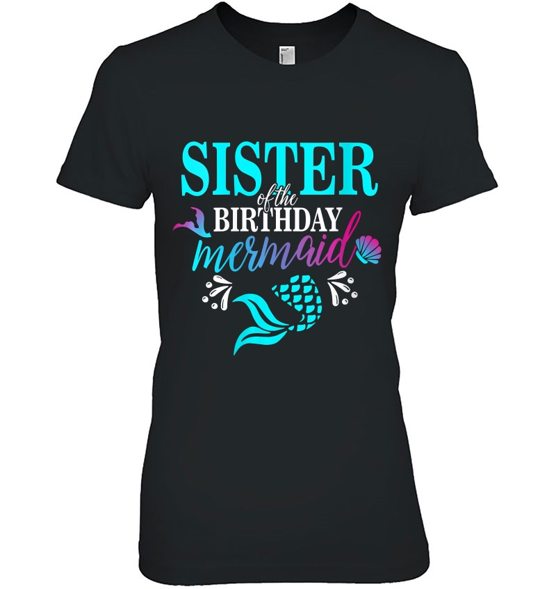 Womens Sister Of The Birthday Mermaid Matching Family Hoodie