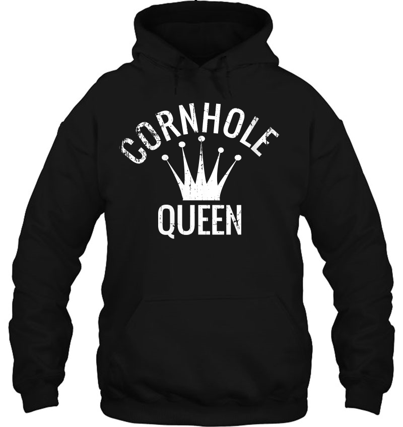 Womens Vintage Cornhole Queen - Cornhole Champion Crown Hoodie