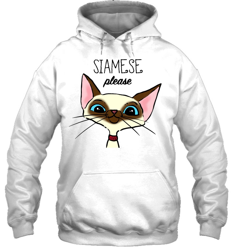 Cute Siamese Cat Drawing, Siamese Please, Siamese Cat Mom Pullover Mugs