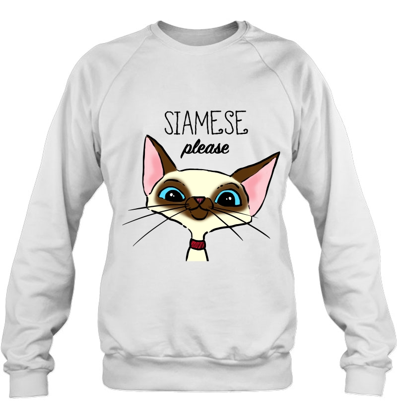 Cute Siamese Cat Drawing, Siamese Please, Siamese Cat Mom Pullover Mugs